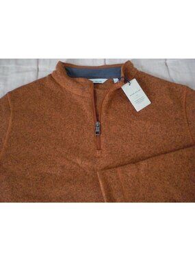 Peter Millar Crown 1/4-Zip Fleece Pullover Sweater - Mens M - Squash $158